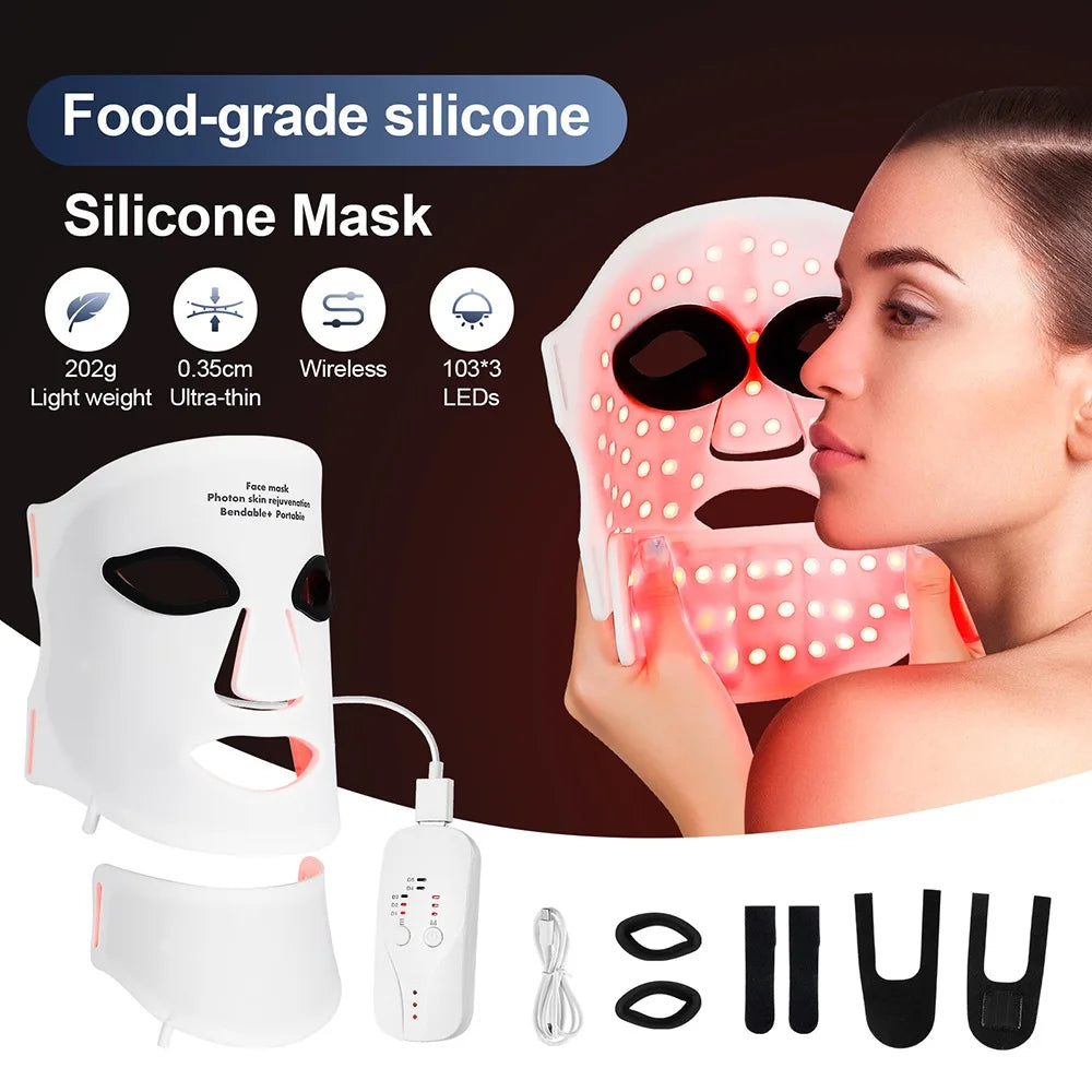 Flexible Silicone Red Light Therapy Face Mask Face